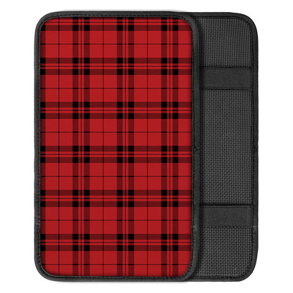 Red And Black Tartan Pattern Print Car Center Console Cover