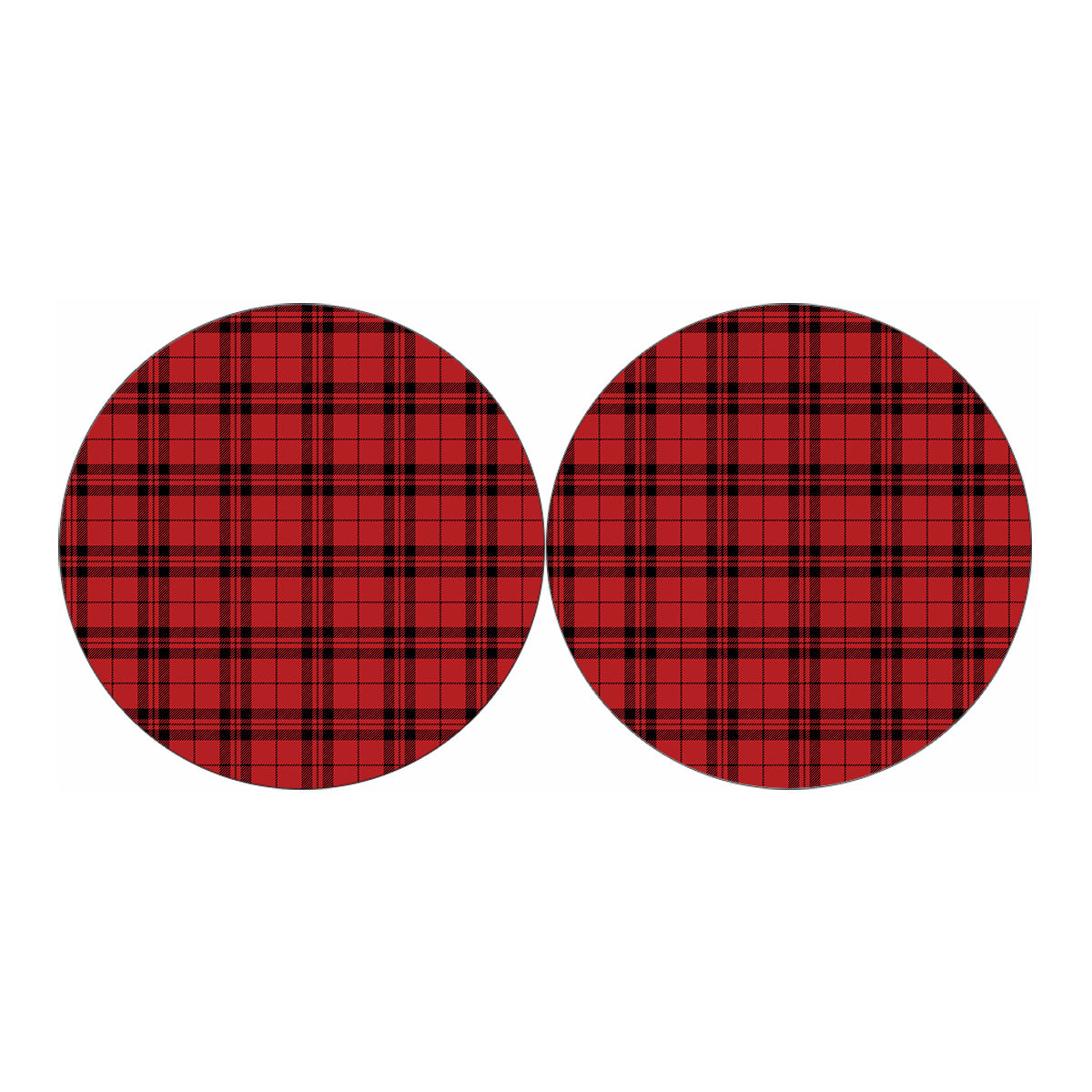 Red And Black Tartan Pattern Print Car Coasters
