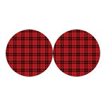 Red And Black Tartan Pattern Print Car Coasters