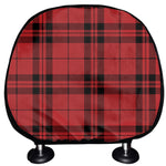 Red And Black Tartan Pattern Print Car Headrest Covers
