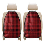 Red And Black Tartan Pattern Print Car Seat Organizers