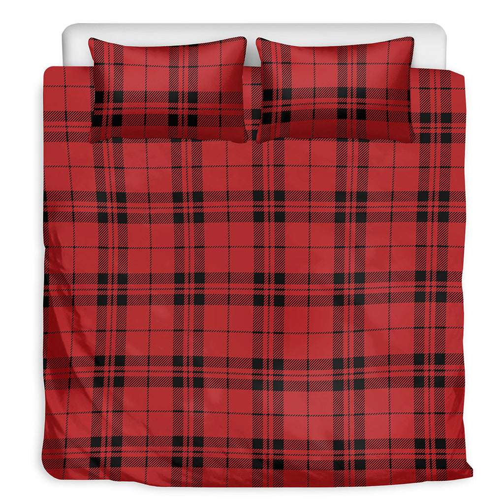 Red And Black Tartan Pattern Print Duvet Cover Bedding Set