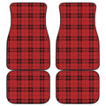Red And Black Tartan Pattern Print Front and Back Car Floor Mats