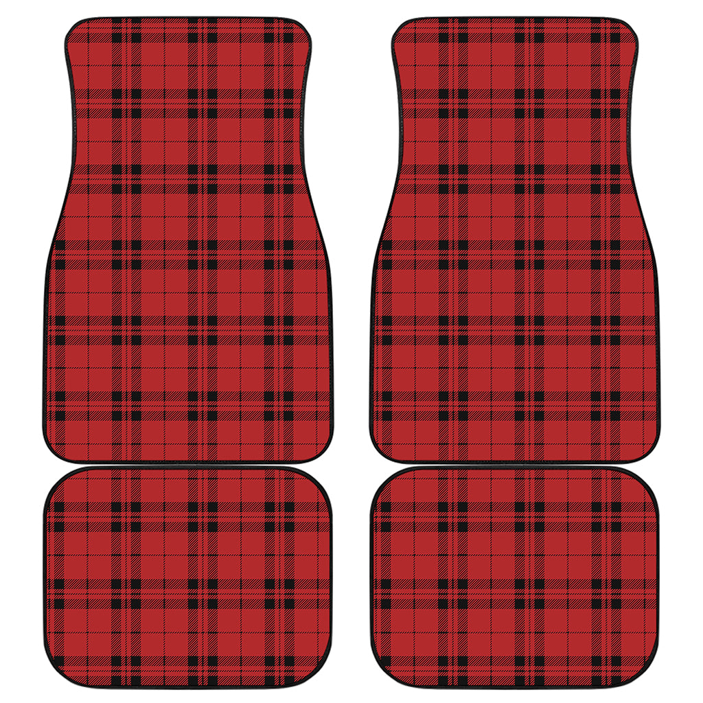 Red And Black Tartan Pattern Print Front and Back Car Floor Mats