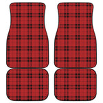 Red And Black Tartan Pattern Print Front and Back Car Floor Mats