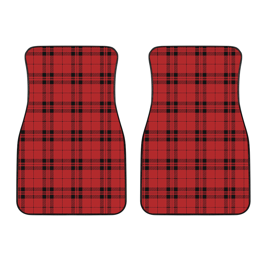 Red And Black Tartan Pattern Print Front Car Floor Mats