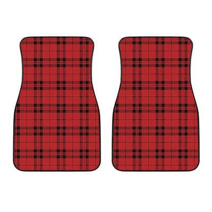 Red And Black Tartan Pattern Print Front Car Floor Mats