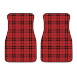 Red And Black Tartan Pattern Print Front Car Floor Mats