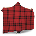 Red And Black Tartan Pattern Print Hooded Blanket