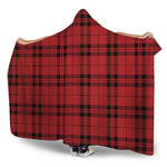 Red And Black Tartan Pattern Print Hooded Blanket
