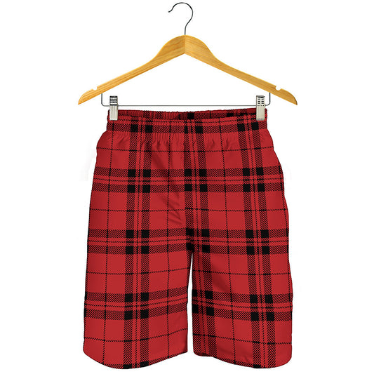 Red And Black Tartan Pattern Print Men's Shorts
