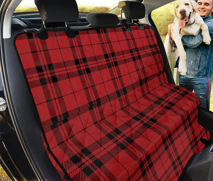 Red And Black Tartan Pattern Print Pet Car Back Seat Cover