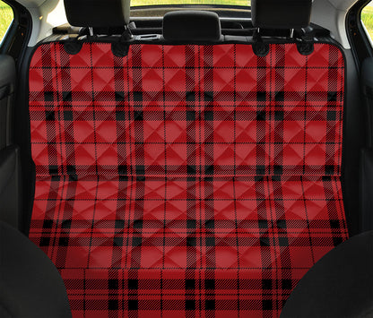 Red And Black Tartan Pattern Print Pet Car Back Seat Cover