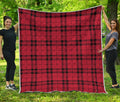 Red And Black Tartan Pattern Print Quilt