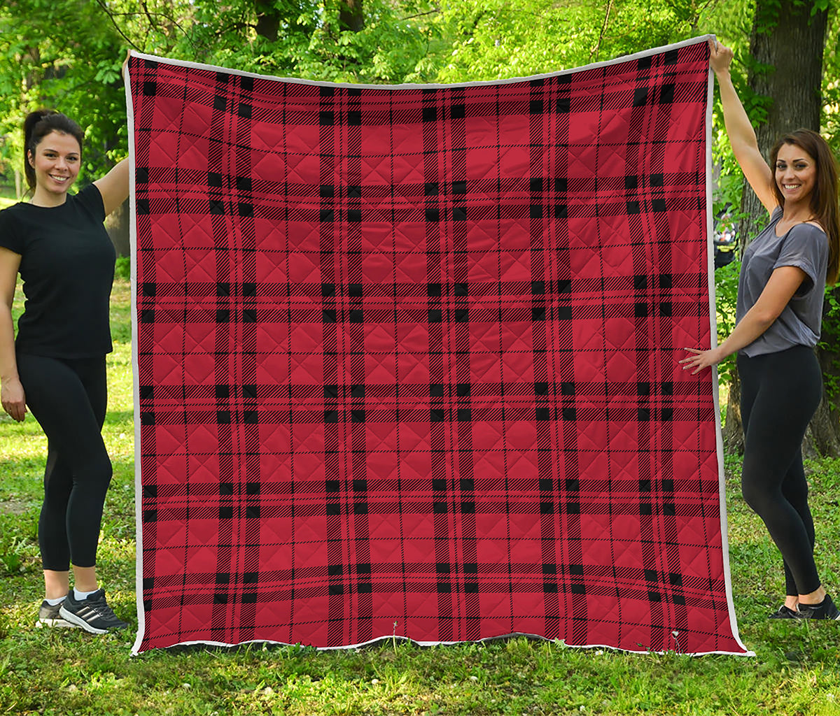 Red And Black Tartan Pattern Print Quilt