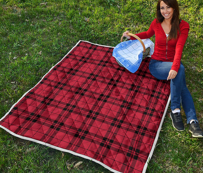 Red And Black Tartan Pattern Print Quilt