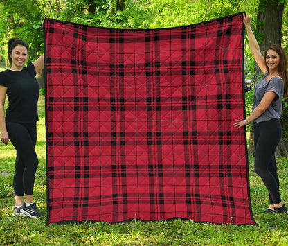 Red And Black Tartan Pattern Print Quilt