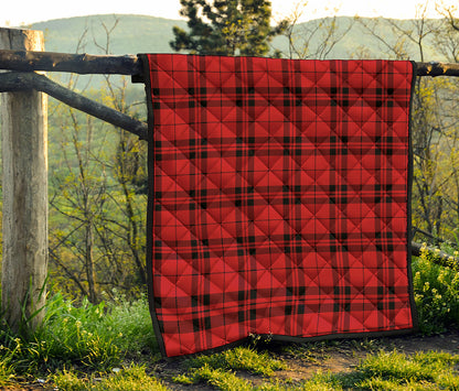 Red And Black Tartan Pattern Print Quilt