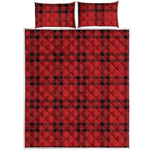 Red And Black Tartan Pattern Print Quilt Bed Set