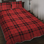 Red And Black Tartan Pattern Print Quilt Bed Set