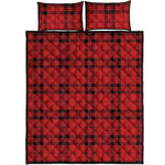 Red And Black Tartan Pattern Print Quilt Bed Set