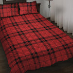 Red And Black Tartan Pattern Print Quilt Bed Set