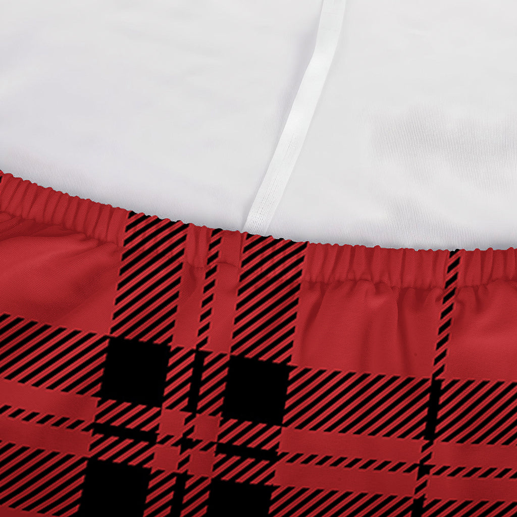 Red And Black Tartan Pattern Print Sofa Cover