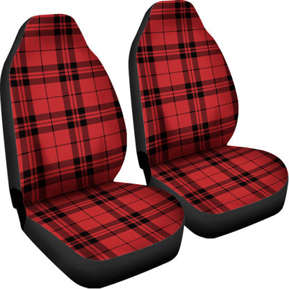 Red And Black Tartan Pattern Print Universal Fit Car Seat Covers