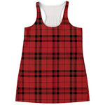 Red And Black Tartan Pattern Print Women's Racerback Tank Top