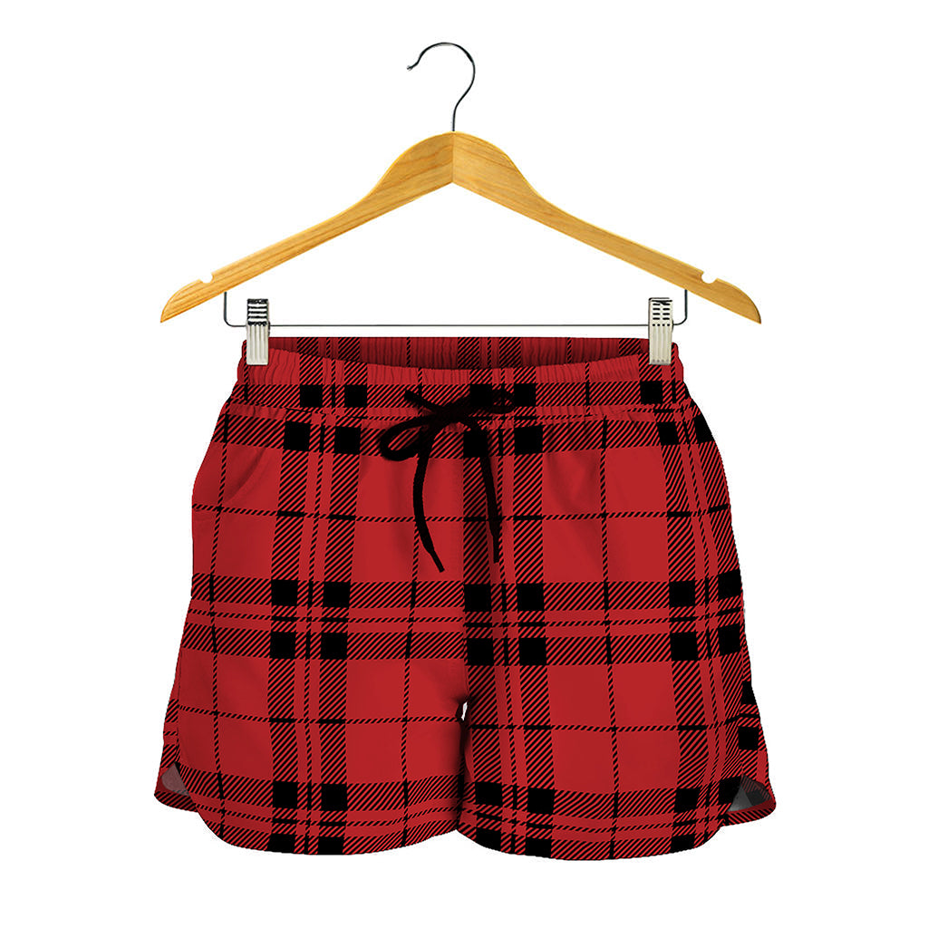 Red And Black Tartan Pattern Print Women's Shorts
