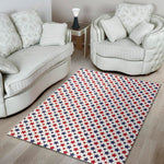 Red And Blue American Star Pattern Print Area Rug