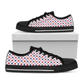 Red And Blue American Star Pattern Print Black Low Top Sneakers