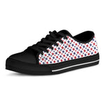 Red And Blue American Star Pattern Print Black Low Top Shoes