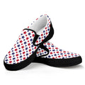 Red And Blue American Star Pattern Print Black Slip On Sneakers