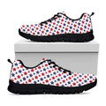 Red And Blue American Star Pattern Print Black Running Shoes