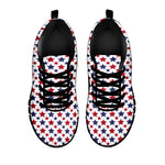 Red And Blue American Star Pattern Print Black Sneakers