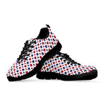 Red And Blue American Star Pattern Print Black Sneakers