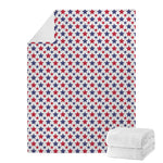 Red And Blue American Star Pattern Print Blanket