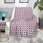 Red And Blue American Star Pattern Print Blanket
