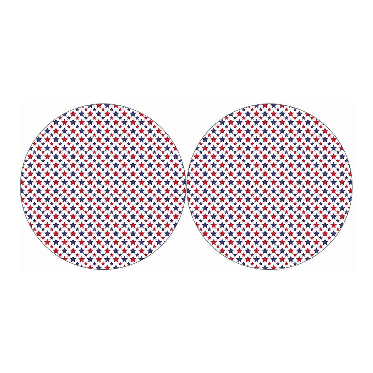 Red And Blue American Star Pattern Print Car Coasters