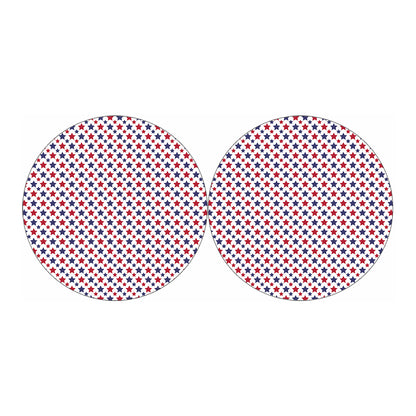 Red And Blue American Star Pattern Print Car Coasters