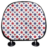 Red And Blue American Star Pattern Print Car Headrest Covers