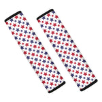 Red And Blue American Star Pattern Print Car Seat Belt Covers