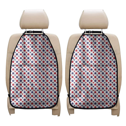 Red And Blue American Star Pattern Print Car Seat Organizers