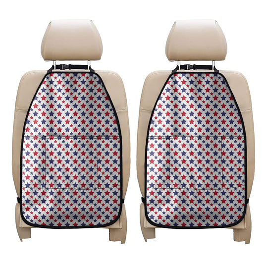 Red And Blue American Star Pattern Print Car Seat Organizers