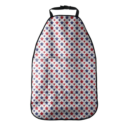 Red And Blue American Star Pattern Print Car Seat Organizers