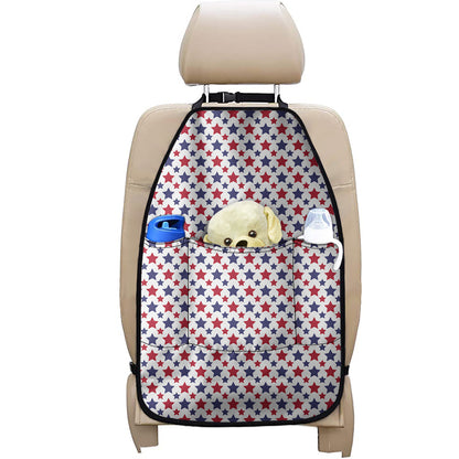 Red And Blue American Star Pattern Print Car Seat Organizers