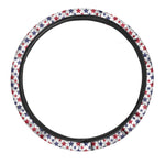 Red And Blue American Star Pattern Print Car Steering Wheel Cover