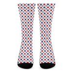 Red And Blue American Star Pattern Print Crew Socks