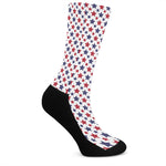 Red And Blue American Star Pattern Print Crew Socks